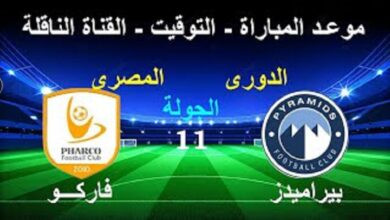 القنوات الناقلة لمباراة بيراميدز ضد فاركو