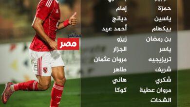 قائمة الاهلي لمباراة يانج افريكانز