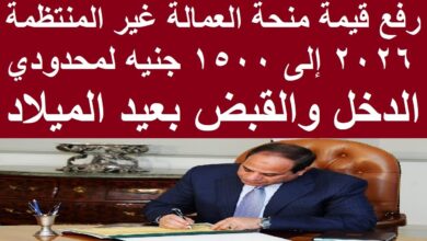 منحة العمالة الغير منتظمة 2026