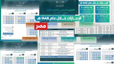 خريطة إجازات الترم الثاني 1447